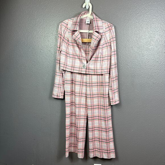 Cabi playdate plaid cheer jacket & pants set size M spring 23 collection - Picture 1 of 8